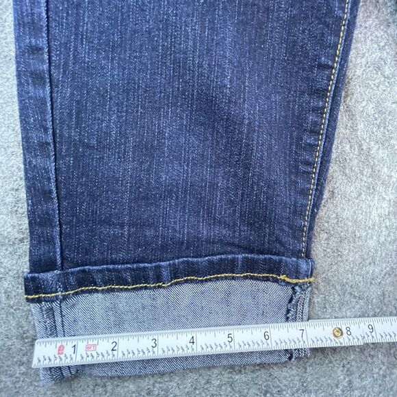 Southpole Jean Shorts Womens 7 Blue Butterfly Embroidered Cuffed Y2K 90s Stretch - Picture 7 of 9